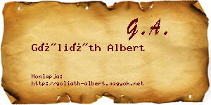 Góliáth Albert névjegykártya